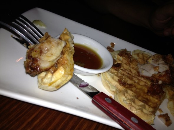 The whole point of the Chicken and Waffle scenario is the sweet, greasy, savory combo. 