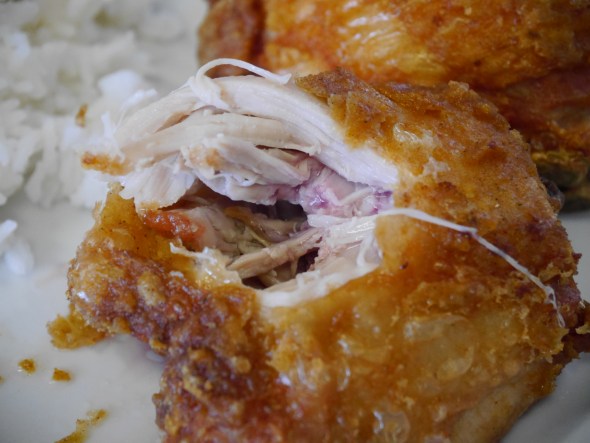 Plenty of hot chicken and very crispy skin.