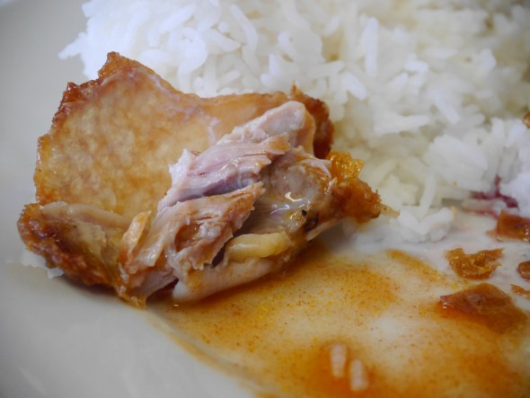 The skin was not overly spiced, so a little hot sauce kicked it up a notch.